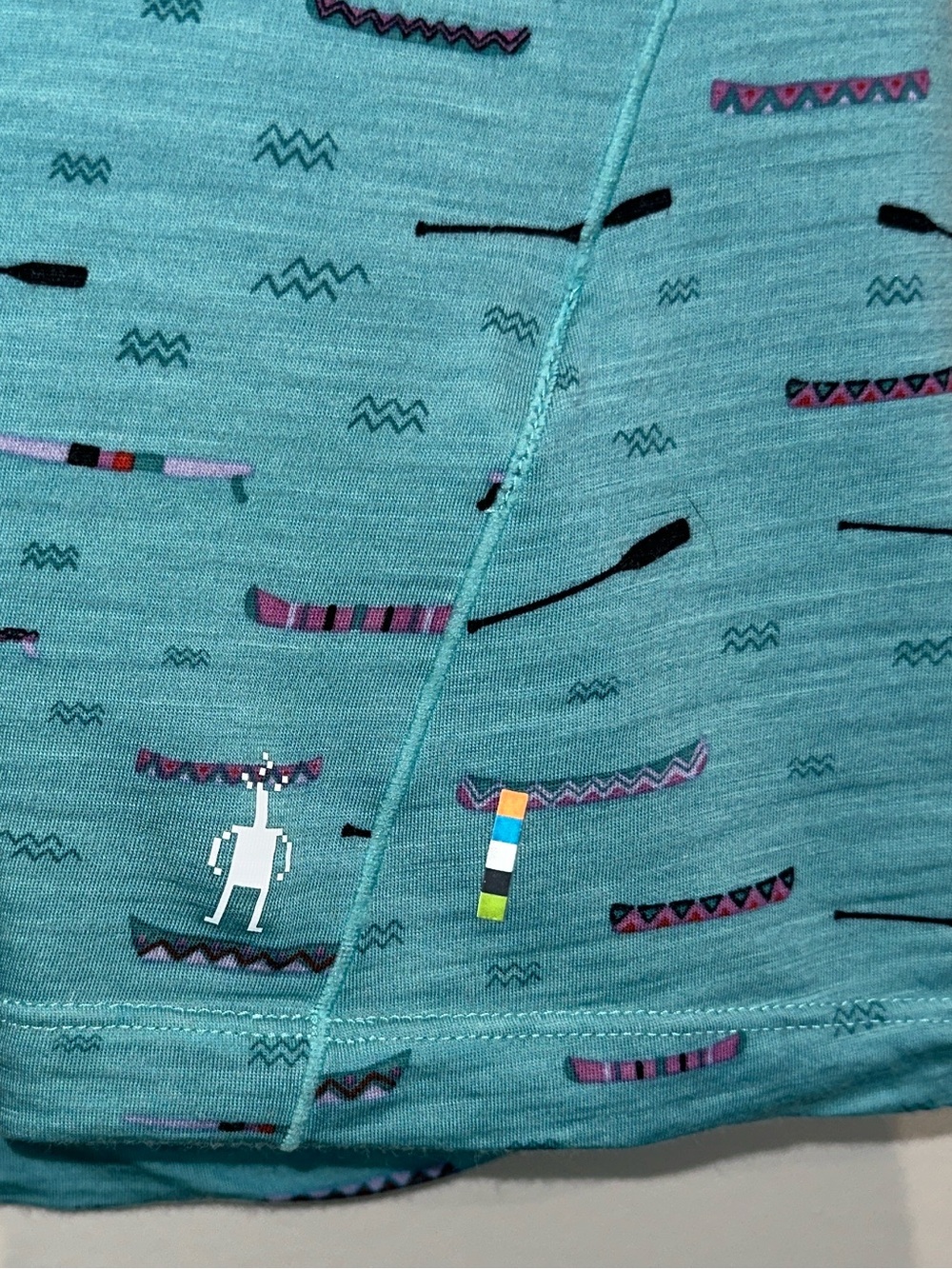 Smartwool Merino 150 Base Layer Print Short Sleeve Tee in Nile Blue - Picture 7 of 11
